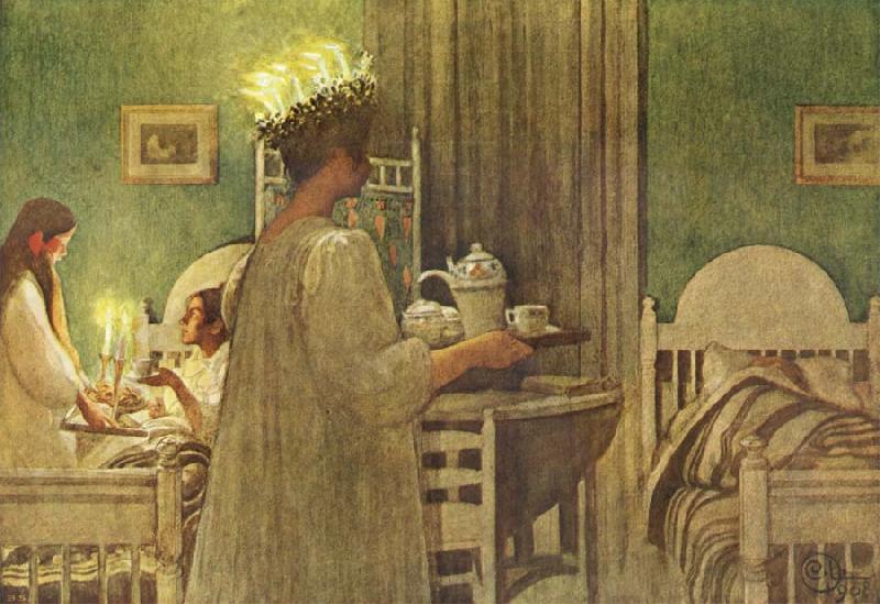 Carl Larsson Lucia Morning Norge oil painting art